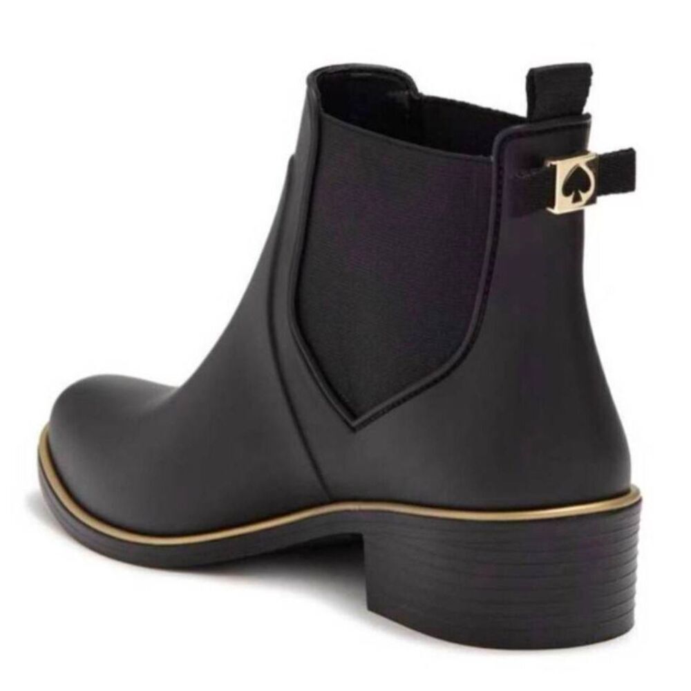 KATE SPADE NEW YORK Solstice Rain Boots In Black Size 8/9